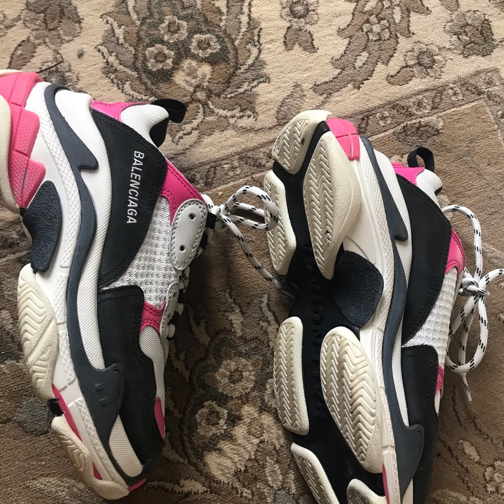 Balenciaga Triple S Sneakers - Black, Pink, Cream - Picture 6 of 16